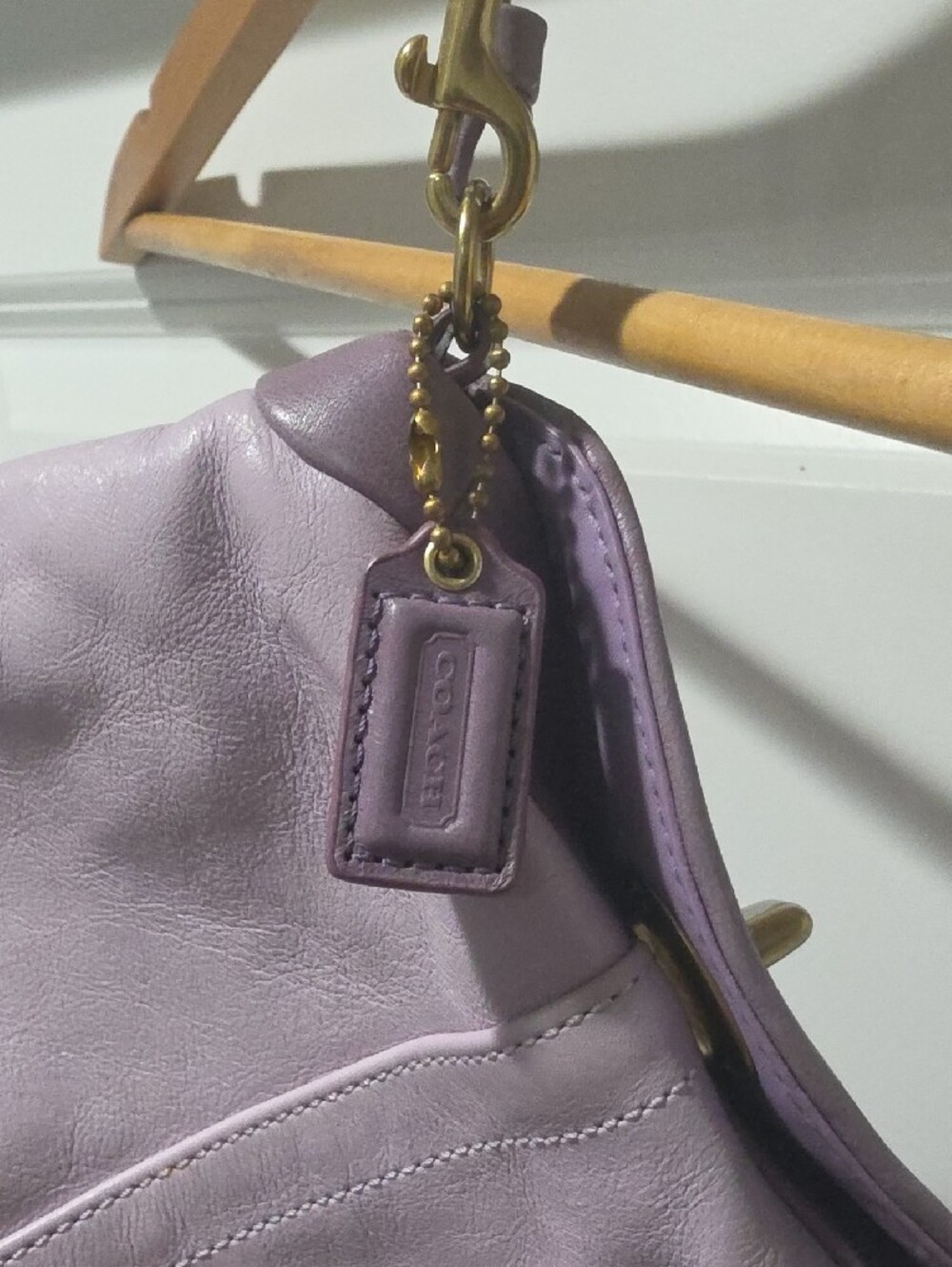 Coach Lilac Leather Wristlet Clutch with Gold Hardware - Picture 2 of 9